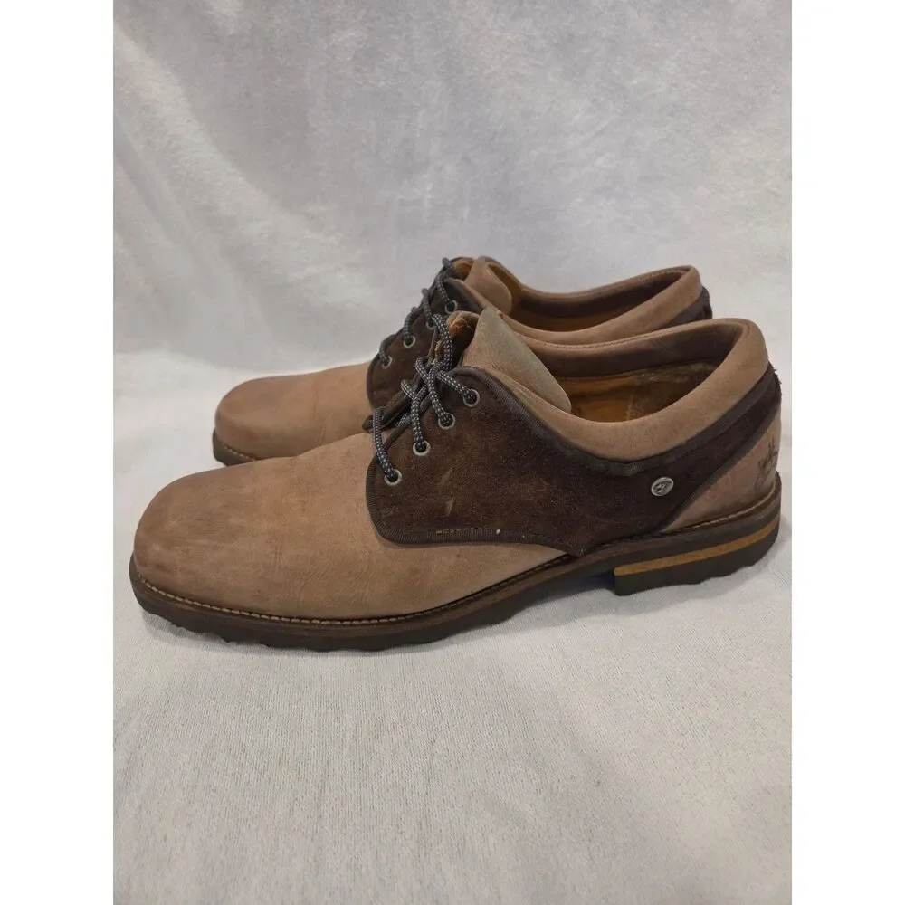 John Fluevog Future Angel Shoes Mens Two Tone Brown Leather Suede Square Toe 11
